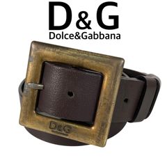 m03 DOLCE&GABBANA ドルチェ&ガッバーナ ドルガバ D&G 服飾小物 ベルト ブラウン レザー メンズ イタリア製 全長107cm