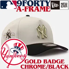 【海外限定】New Era 9FORTY A-frame MLB New York Yankees WS1958 Chrome/Black Gold Metal Badge