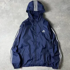 90s adidas パフォーマンス ロゴ プリント フルジップ ナイロン パーカー ジャケット L / 90年代 オールド アディダス 3ストライプ