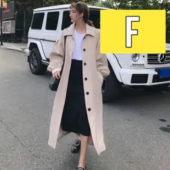 チェスターコート ロングコート シングル コート スプリングコート トレンド ストリート セレブ オルチャン 人気 オフィス 学生 スッキリ マタニティ ゆったり ベスト 絶賛 ベージュ F