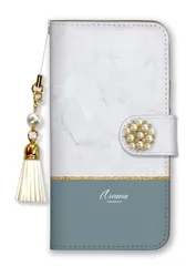 iPhoneX iPhoneXS ケース 手帳型 アイフォンX アイフォンXS スマホケース パール デコ付き ビジュー ストラップ付 大理石 マーブル柄 石目柄 バイカラー 韓国  ニュアンスカラー ピンク カラー08