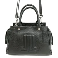 ランバンオンブルー LANVIN en Bleu 2way レザー ハンドバッグ ショルダーバッグ エンボスロゴ 美品 ブラックのサムネイル