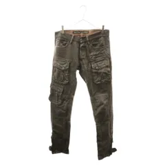 RALPH LAUREN BLACK LABEL (ラルフローレン) コーティング カーゴポケット ジッパースリット デニム スリムパンツ ブラウンのサムネイル