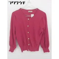 ◇ anatelier アナトリエ コットン 長袖 ニット カーディガン サイズ38 ピンク系 レディース 【中古】 【1102120000690】