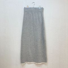 【新品タグ付き】 オルドット Olu. 1 ライトグレー スカート レディース ロングスカート バックスリット バイカラーニットスカート