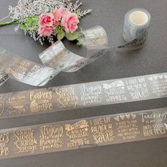 【シルバー】英字ロゴPETテープ　ハル×文具女子オリジナル　フィルムテープ