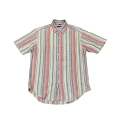 90s NAUTICA(ノーティカ) ストライプ 半袖 シャツ