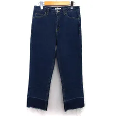 グローバルワーク GLOBAL WORK ジーンズ デニム パンツ テーパード シンプル 切りっぱなし コットン L インディゴ 青 /HT31