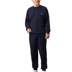 [リトルアイランド] 裏起毛 スウェット 3L 刺繍 メンズ 上下 パジャマ 寝巻 ルーム ウエア 部屋 ゆったり セットアップ 暖か 3L/ダークネイビー