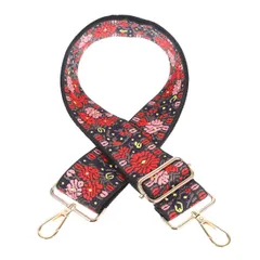 【人気商品】単品 調節可能 おしゃれ 花柄 編み込み 交換用 刺繍 ナイロン 太め 付け替え バッグ用 ショルダーストラップ [DEARMAMY]