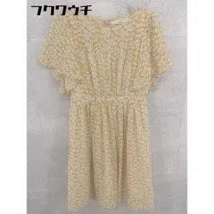 ◇ Another Edition アナザーエディション 総柄 半袖 膝丈 ワンピース マスタード系 レディース 【中古】 【1002798455535】
