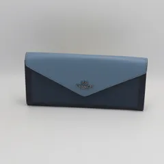 良品 財布 コーチ シルバー金具 青カラー 長財布 メンズ/レディース 2000000 NSK KRK