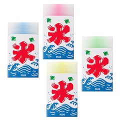 プラス 消しゴム エアイン 富士山消しゴム  夏祭り かき氷 4色アソート ブルーハワイ/イチゴ/?メロン/レモン ER-100AIF 36-574 ×4