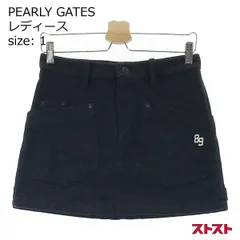 PEARLY GATES パーリーゲイツ 裏起毛スカート ロゴ刺繍 ネイビー系 1 [240001896645]#