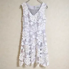 GRACE CONTINENTAL お花ワッペン ノースリーブ ドレス サイズ34 チュール ワンピース ライトパープル レディース グレースコンチネンタル【中古】4-0529S△
