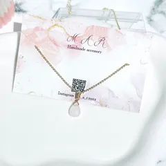 高品質チェーンとローズクォーツネックレス