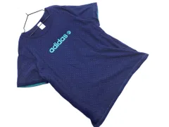adidas アディダス NEO ドット Tシャツ sizeL/紺 ■◆ レディース