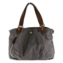 4℃ ヨンドシー 総柄ストラップ付ハンドバッグ/グレー