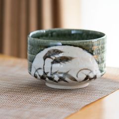 織部芦茶碗  抹茶碗 お抹茶 抹茶 まっちゃ お茶碗　茶器 茶道具 器 うつわ 陶器 食器 おうち 美濃焼 プレゼント母の日