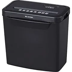 【中古】 アイリスオーヤマ シュレッダー 家庭用 細断枚数5枚 クロスカット ホチキス対応 連続使用2分 ダストボックス8.7L A4 80枚収容 コンパクト P5GCX