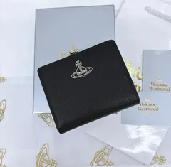 1点再入荷【最新❤︎新品】高級感❤︎ オーブ ヴィヴィアン・ウエストウッド 折財布 ブラック シルバー