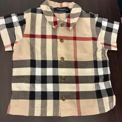 【90cm】バーバリー キッズ ノバチェック 半袖シャツ【BURBERRY】
