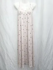 ◇ ⊂ gelato pique ジェラートピケ いちご柄 膝下丈 キャミソールワンピース サイズF ピンクベージュ系 レディース P  【1409090001697】