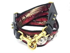 ■美品■ ChristianDior クリスチャンディオール エンブロイダリー バッグ用 ショルダーストラップ レッド系×マルチカラー FE0854