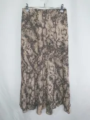 ◇ ⊇ Mila Owen ミラ オーウェン 総柄 ロング フレア スカート サイズ1 ブラウン系 レディース E  【1409240042693】