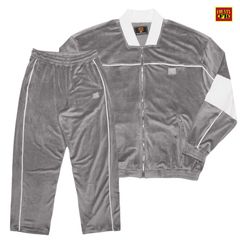 FB COUNTY VELOUR SET UP【GRAY】(エフビーカウンティ メンズ  ベロア セットアップ トラックジャケット ロングパンツ ベルベット ロゴ)
