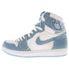 NIKE (ナイキ) WMENS AIR JORDAN 1 HIGH OG DENIM ウィメンズ エアジョーダン1 デニム レディース ハイカットスニーカー ブルー/ホワイト US6.5/23.5cm DM9036-104