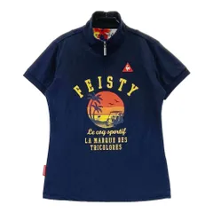 サイズ：M LECOQ GOLF ルコックゴルフ  ハーフジップ半袖 Tシャツ  ネイビー系 [240101293246]# ゴルフウェア レディース ストスト