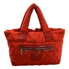 CHANEL / シャネル | コココクーン レザー切替 ココマーク キルティング ハンド トートバッグ | レッド系 | レディース