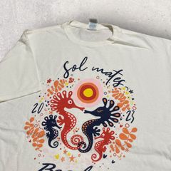 US古着 DELTA デルタ タツノオトシゴ For Water 2023 Beaches ビーチ 海 Tシャツ XL ホワイト