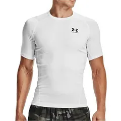 アンダーアーマー(UNDER ARMOUR) コンプレッションウェア ヒートギアアーマー 半袖 クルーネック メンズ 1361518 ホワイト/ブラック Mサイズ