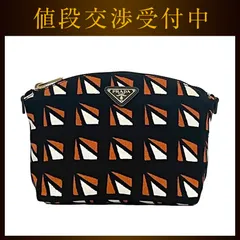 プラダ ポーチ ブラック オレンジ 1N1758 美品 キャンバス
