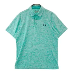 サイズ：LG UNDER ARMOUR アンダーアーマー  半袖ポロシャツ 総柄 グリーン系 [240101455378] ゴルフウェア メンズ ストスト