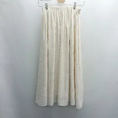 ◇ ⊂Φ TRUDEA トルディア ウエストゴム シフォン 花柄 ロング Aライン スカート サイズM ホワイト系 レディース E  【1411210000961】