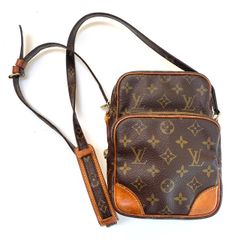 【訳あり品⭐️LOUIS VUITTON】 ルイヴィトン  アマゾン　 ショルダーバッグ　 モノグラム総柄　 ブラウン ヌメ革 レザーキャンバス　  （AYA）