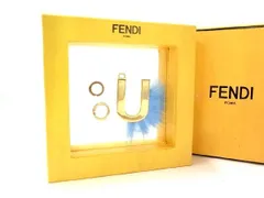 ■極美品■ FENDI フェンディ ABCLICK エイビークリック U イニシャル チャーム ペンダントトップ ゴールド系×ライトブルー系 AQ1304のサムネイル