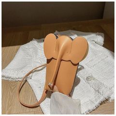 スマホポーチ　ミニショルダーバッグ　エレファント　橙オレンジ