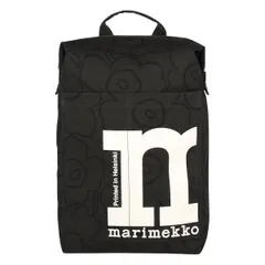新品 マリメッコ Marimekko リュックサック ピィイルト ウニッコ モノ バックパック ブラック/ダークグリーン