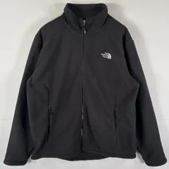 古着 ザ・ノースフェイス THE NORTH FACE フルジップフリースジャケット ワンポイントロゴ刺繍 アウトドア L  ブラック メンズ