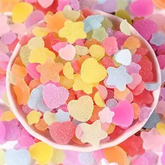 グミ キャンディー デコパーツ 星 ハート 約100個 2サイズ カラフル 可愛い ネイルデコ DIY手芸材料 デコ素材 飾り物 装飾品 チャーム スイーツ DIY用品 手作り アクセサリーパーツ ハンドメイド デコ材料 DIY 指輪 財布 クラフト用 ハート