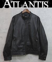 【広尾店】美品 エンメティ EMMETI メンズ シングルライダースジャケット ブラック size:46 【16205】