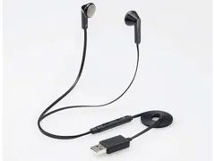 【新品・2営業日で発送】ELECOM エレコム インナーイヤー型ヘッドセット／セミオープン／ブラック(HS-EP19UBK)