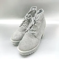 ■ ⊇ Vivian ビビアン チャンキーヒール レースアップ ショート ブーツ サイズL ブラック レディース E  【1503060028094】