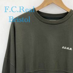 f.c.Real Bristol エフシーレアルブリストル BIG LOGO L/S BAGGY TEE ビッグ ロゴ バギー 長袖 Tシャツ M カーキ ひび割れプリント メンズ