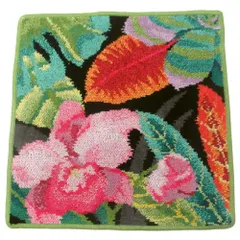 【新品 未使用】FEILER フェイラー ハンカチ タオル ハンドタオル 花柄 自然 フラワー グリーン 緑 ブラック RAINFOREST G195