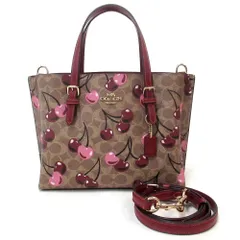 【COACH】シグネチャー チェリー モリー トート25 バッグ A4可 COACH】シグネチャー チェリー モリー トート25 バッグ A4可